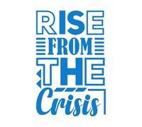 Wall Decals Paster Paper Rise from The Crisis Typography Quotes 50.4x77cm Window Decals Blue