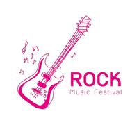 Wall Decals Paster Paper Rock Guitar Logo 42x46.7cm Personalized Customization Rosered
