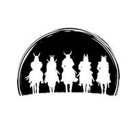 Wall Decals Paster Paper Samurai Warriors Japan Sunset Riders 32x48.6cm Can Modify and add Information Black