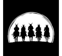 Wall Decals Paster Paper Samurai Warriors Japan Sunset Riders 32x48.6cm Car Body Decoration White