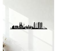 Wall Decals Paster Paper Spanish Barcelona Skyline and Skyline City Game 31.2x160cm Waterproof Black