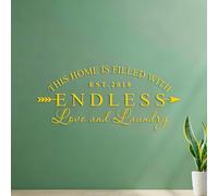 Wall Decals Paster Paper The Laundry Room is Filled with Endless Love and Laundry 53x119.5cm Wall beautification Yellow