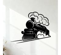 Wall Decals Paster Paper Train Tracks Railway Locomotive Little Boy 35x44.8cm Easy Installation Black