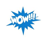 Wall Decals Paster Paper Word Wow Advertising Sales Comics Children's 51x61.2cm Waterproof Blue