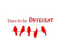 Wall Decals Paster Paper Words Dare to Be Different Motivation Phrase 28x61.8cm Multi Color Selection Red