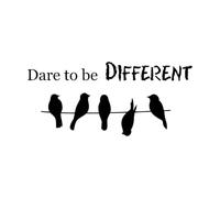 Wall Decals Paster Paper Words Dare to Be Different Motivation Phrase 28x61.8cm Window Decals Black