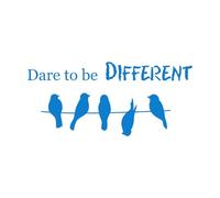 Wall Decals Paster Paper Words Dare to Be Different Motivation Phrase 50.4x111.3cm Do not Damage The Wall Surface Blue