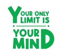 Wall Decals Paster Paper Your only limitation is Your mindInspiringMotivational 42x44.6cm Can Modify and add Information Green
