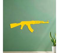 Wall Decals PVC Ak47 Assault Rifle Garage Tattoo Boy Military 35.1x109.7cm Personalized Customization Yellow