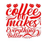 Wall Decals PVC Coffee Makes Everything Better 67.2x67.4cm Do not Damage The Wall Surface Red