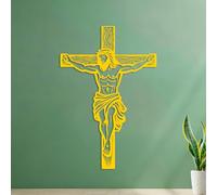 Wall Decals PVC Jesus Christ on the Cross 35x52cm Waterproof Yellow