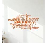 Wall Decals PVC Mindfulness Meditation Yoga Zen Relaxation 53x101.8cm Can Modify and add Information Orange