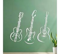 Wall Decals PVC Music Rock Pop Notes Guitar Musical Instrument 42x49.1cm Wall beautification White