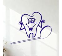 Wall Decals PVC Teeth Dentist Quadro Parede Dental Clinic 42x53.4cm Do not Damage the wall Surface DarkBlue