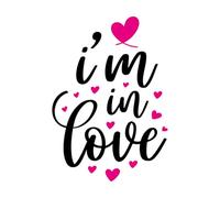 Wall Decals PVC Valentine's Day I'm in Love Heart 36x51.3cm Art Mural Painting Black