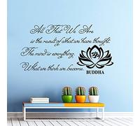 Wall Decals Quotes Buddha Quote All that we are Buddha Quote Yoga Lotus Flower Vinyl Sticker Wall Decor Murals Yoga Wall Decals Other Font