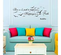 Wall Decals Quotes There is no path to happiness Buddha Quote Yoga Vinyl Sticker Wall Decor Murals Wall Decal