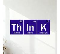 Wall Decals Thinking Word Chemical Elements Science Chemistry 39x106.6cm Do not Damage the wall Surface DarkBlue