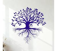 Wall Decals Tree Life Root with Leaves Branches with Leaf 54.6x58.3cm Art Decoration DarkBlue