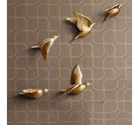 Wall Decor, 5Pcs Doves Wall Decor Resin Flying Bird Sculptures 3D Wall Art Ornament Coastal Decorations Hanging for Hanging Art Decor for Bedroom, Living Room, Hallways, Office