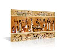 Wall Decor Ancient Egypt Canvas Wall Art Mummification Process Wall Decor for Bedroom 1 Piece Egyptian Gods Mythology Pictures Modern Artwork Canvas Painting Framed Ready to Hang (24"Wx36"H)