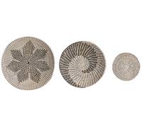 Set of 3 Hanging Decorations CANTHO Seagrass 40/35/20 cm Black