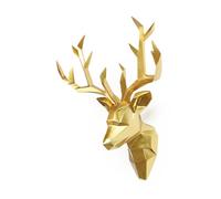 Wall Decor Deer Head,Modern Art Animal Decoration Mounted Ornaments Deer Head Wall Mount Decor Artificial Animal Head Wall Decor,Large Wall Hanging Faux Taxidermy Decor Stag Head Antler Sculpture(Gold