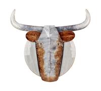 Wall Decor Bull ERBIUM Metal 41 cm Grey
