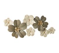 Beliani Wall Decor Flower LANTHANUM Metal 52 cm Beige, Cream