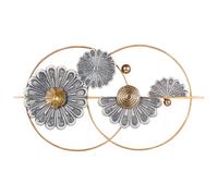 Beliani Wall Decor Flower PROMETHIUM Metal 51 cm Gold, Gold