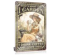 Wall Decor For Bathroom Sign The 13th Decor Vintage Tin Sign - That's What I Do I Garden I Drink Coffee And I Know Things/Warning For Bedroom & Funny Spanish Retro Beer Cocktail