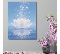 Wall Decor For Living Room Large Canvas Wall Art For Bedroom Modern Office Pictures Wall Artwork 256W Magical Lotus Flower Bloom Landscape Paintings Canvas Art Prints Home Decorations 18x24inch(46x61c