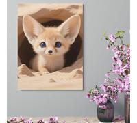 Wall Decor For Living Room Large Canvas Wall Art For Bedroom Modern Office Pictures Wall Artwork Fennec Fox Cub in Den Landscape Paintings Canvas Art Prints Home Decorations 18x24inch(46x61cm)