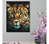 Wall Decor For Living Room Large Canvas Wall Art For Bedroom Modern Office Pictures Wall Artwork Green Eyed Leopard Painting Landscape Paintings Canvas Art Prints Home Decorations 12x16inch(30x41cm)