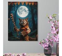 Wall Decor For Living Room Large Canvas Wall Art For Bedroom Modern Office Pictures Wall Artwork Halloween Horror Wolf Landscape Paintings Canvas Art Prints Home Decorations 18x24inch(46x61cm)