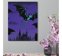 Wall Decor For Living Room Large Canvas Wall Art For Bedroom Modern Office Pictures Wall Artwork Halloween Flying Bat Landscape Paintings Canvas Art Prints Home Decorations 18x24inch(46x61cm)