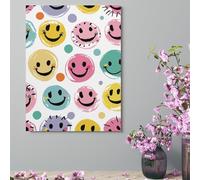 Wall Decor For Living Room Large Canvas Wall Art For Bedroom Modern Office Pictures Wall Artwork Pastel Color Happy Face Landscape Paintings Canvas Art Prints Home Decorations 18x24inch(46x61cm)