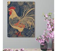 Wall Decor For Living Room Large Canvas Wall Art For Bedroom Modern Office Pictures Wall Artwork Striped Golden Rooster Landscape Paintings Canvas Art Prints Home Decorations 12x16inch(30x41cm)
