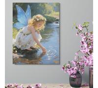 Wall Decor For Living Room Large Canvas Wall Art For Bedroom Modern Office Pictures Wall Artwork Stream Water Flower Fairy Landscape Paintings Canvas Art Prints Home Decorations 12x16inch(30x41cm)