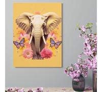 Wall Decor For Living Room Large Canvas Wall Art For Bedroom Modern Office Pictures Wall Artwork Two Butterflies And Elephant Landscape Paintings Canvas Art Prints Home Decorations 12x16inch(30x41cm)