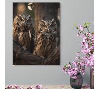 Wall Decor For Living Room Large Canvas Wall Art For Bedroom Modern Office Pictures Wall Artwork Two Owls on The Tree Landscape Paintings Canvas Art Prints Home Decorations 18x24inch(46x61cm)