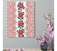 Wall Decor For Living Room Large Canvas Wall Art For Bedroom Modern Office Pictures Wall Artwork Ukrainian Embroidery Style Rose Landscape Paintings Canvas Art Prints Home Decorations 12x16inch(30x41c