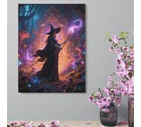 Wall Decor For Living Room Large Canvas Wall Art For Bedroom Modern Office Pictures Wall Artwork Witch in The Mysterious Forest Landscape Paintings Canvas Art Prints Home Decorations 18x24inch(46x61cm