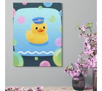Wall Decor For Living Room Large Canvas Wall Art For Bedroom Modern Office Pictures Wall Artwork Yellow Duck And Bubble Pattern Landscape Paintings Canvas Art Prints Home Decorations 12x16inch(30x41cm