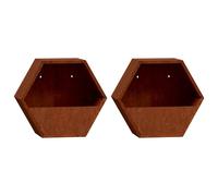 (30 x 10 x 25 cm) vidaXL Wall Planters Decor Hanging Flower Plant Pot 2 pcs Rusty Corten Steel