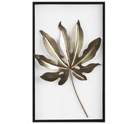 Beliani Wall Decor Leaf CURIUM Metal 50 cm Multicolour, White
