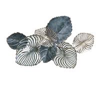 Beliani Wall Decor Leaf MAGNESIUM Metal 55 cm Gold, Blue