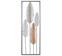 Beliani Wall Decor Leaf NIOBIUM Metal 90 cm Silver, Silver