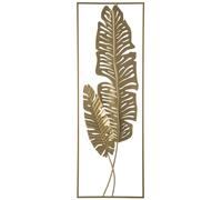 Beliani Wall Decor Leaf PALLADIUM Metal 90 cm Gold, Gold