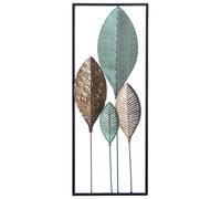 Beliani Wall Decor Leaf PLATINUM Metal 75 cm Multicolour, Green